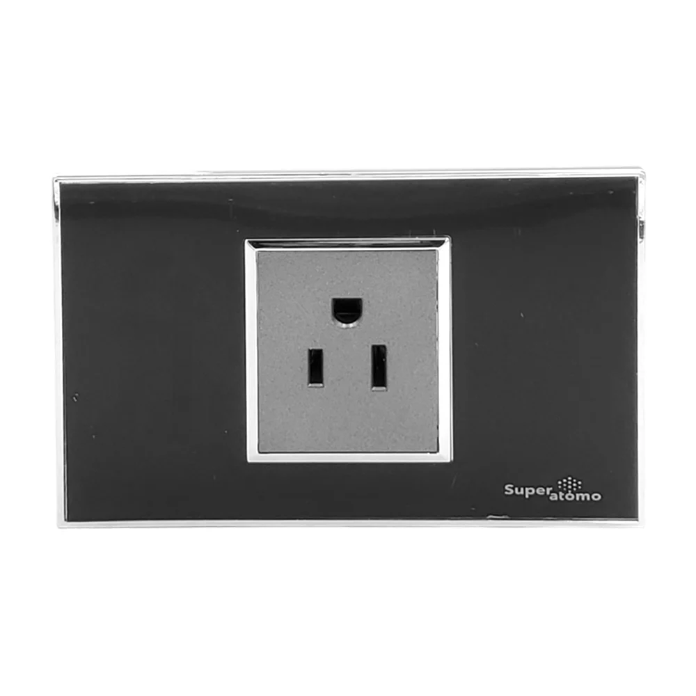 Placa en color negro estilo minimalista de 1 conector / sa1501-pn
