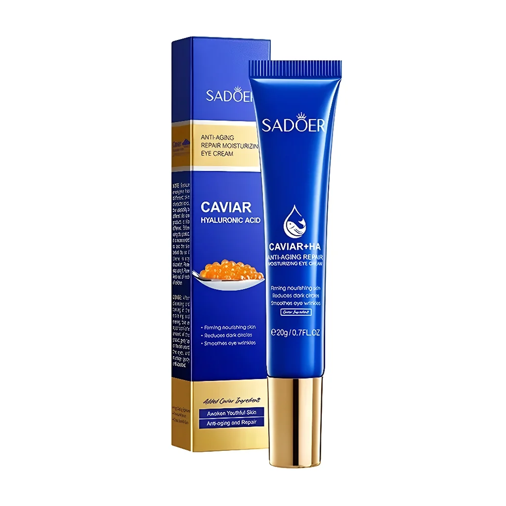 Crema para los ojos con ácido hialurónico y caviar para reducir ojera…