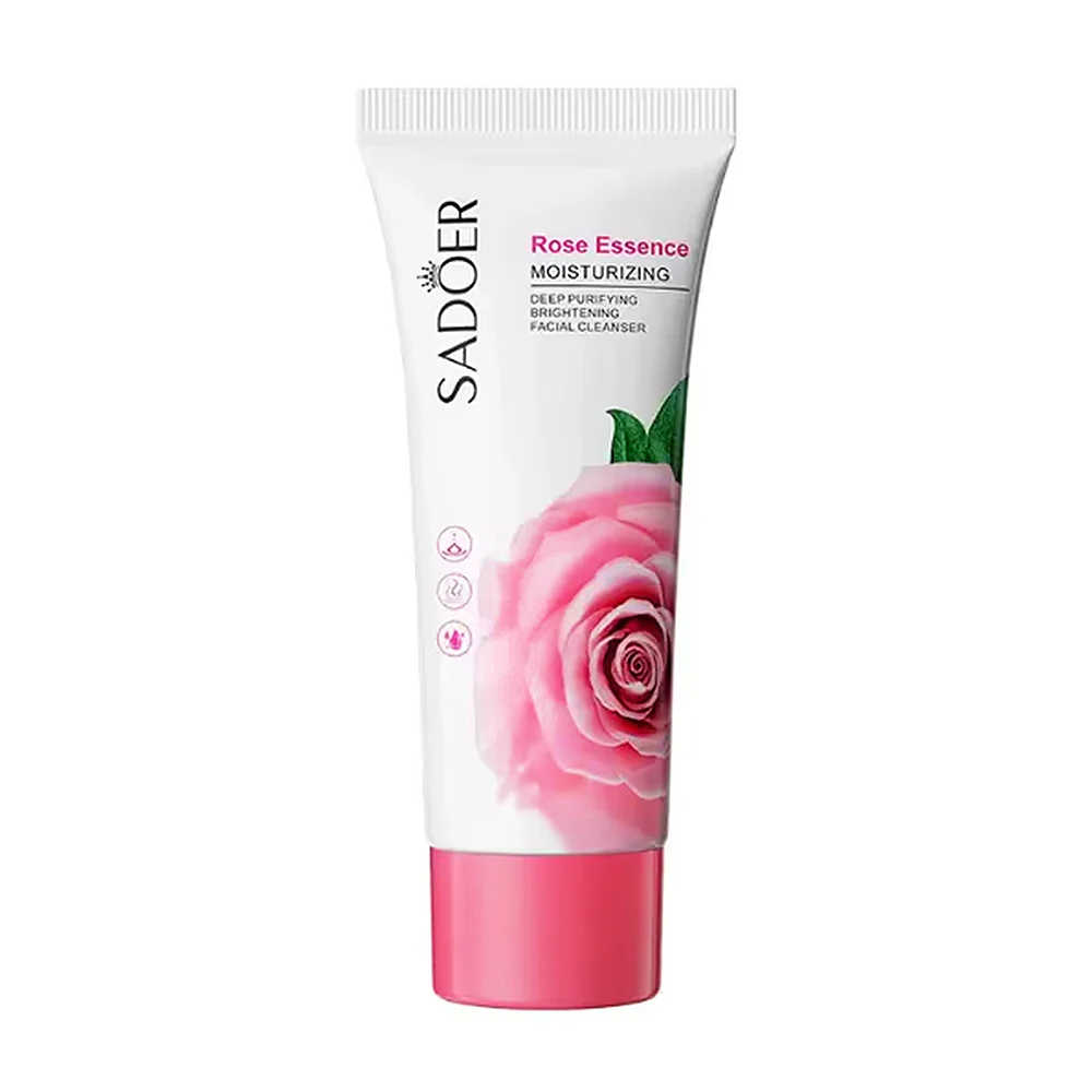 Crema limpiadora con extracto de rosas, para blanquear y purificar la…