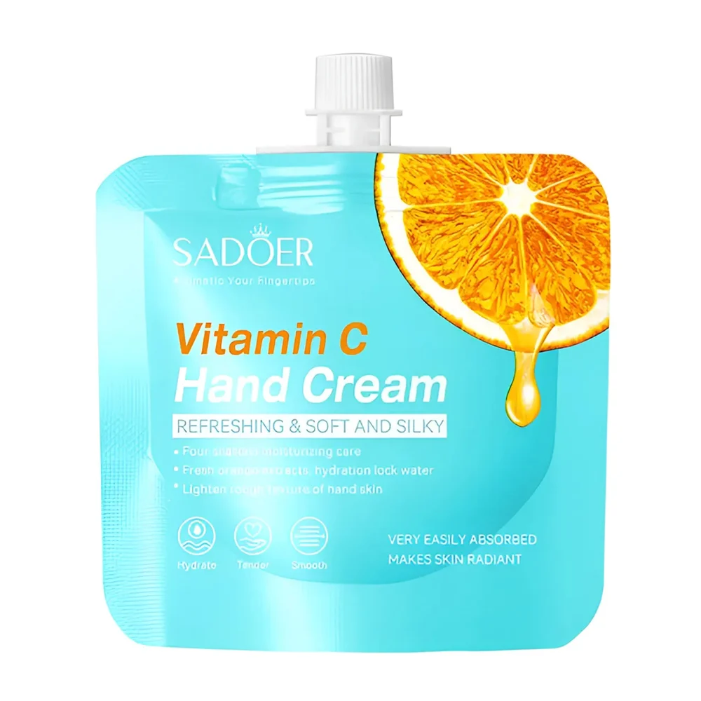 Mini crema humectante para manos con vitamina c, refrescante y suaviz…