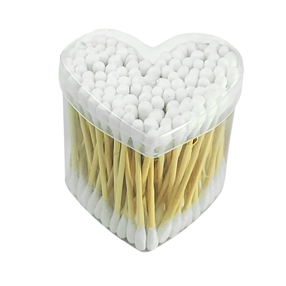 1pza Bote en forma de corazón con 120 cotonetes-hisopos de doble punt…