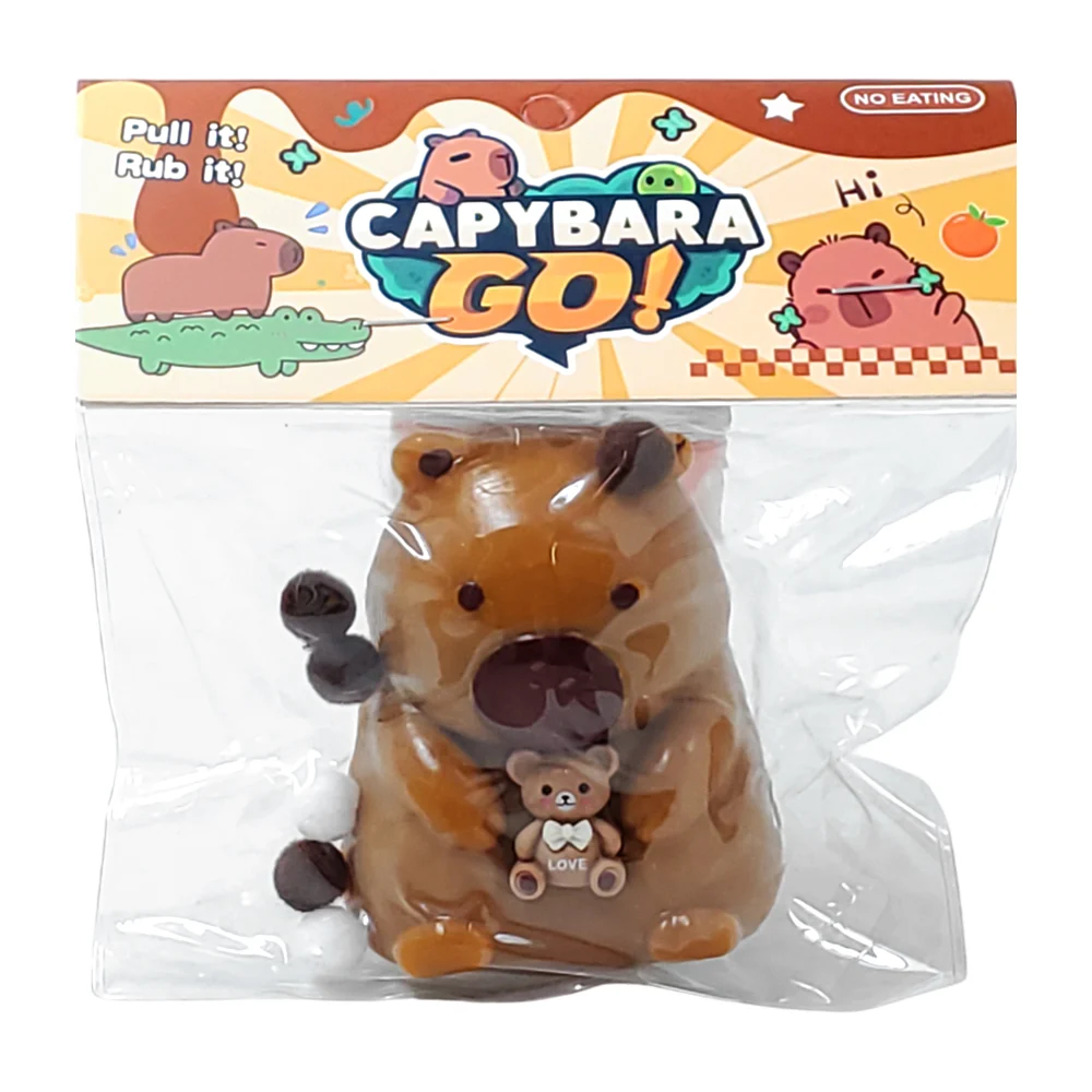 1pz squeeze anti estrés con diseño de capibara y accesorios con textu…