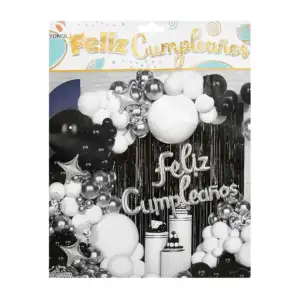 Kit decorativo de fiesta con 66pcs y globos multi color + feliz cumpl…