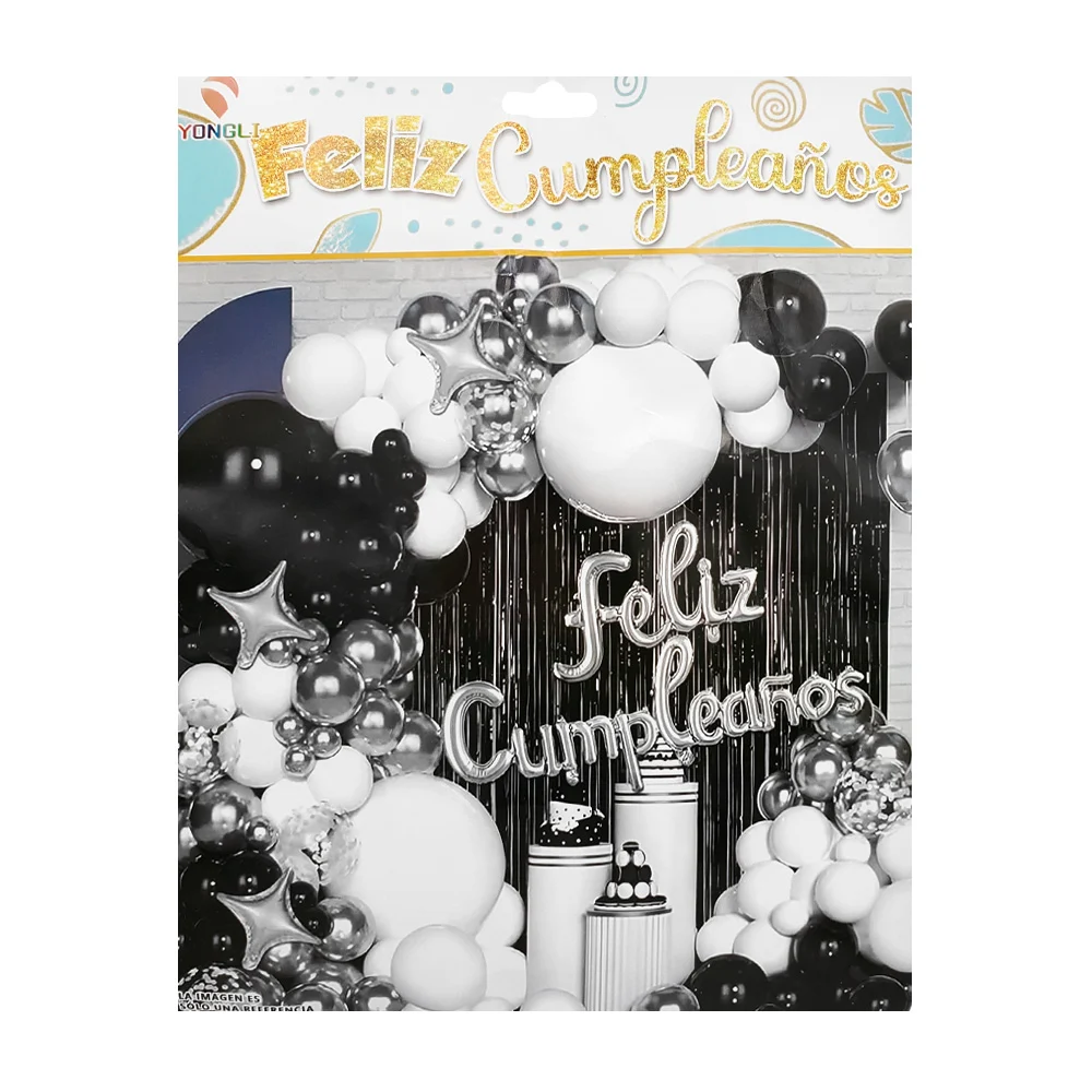 Kit decorativo de fiesta con 66pcs y globos multi color + feliz cumpl…