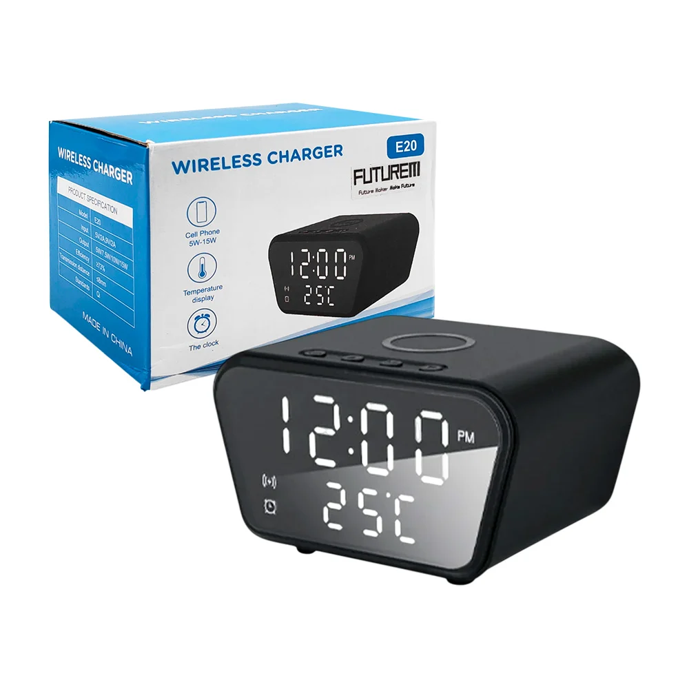 1pz Reloj / despertador digital con marcador de temperatura y base de…