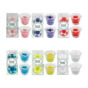 Paquete con 2 mini velas aromáticas en forma de flor, variedad de aro…