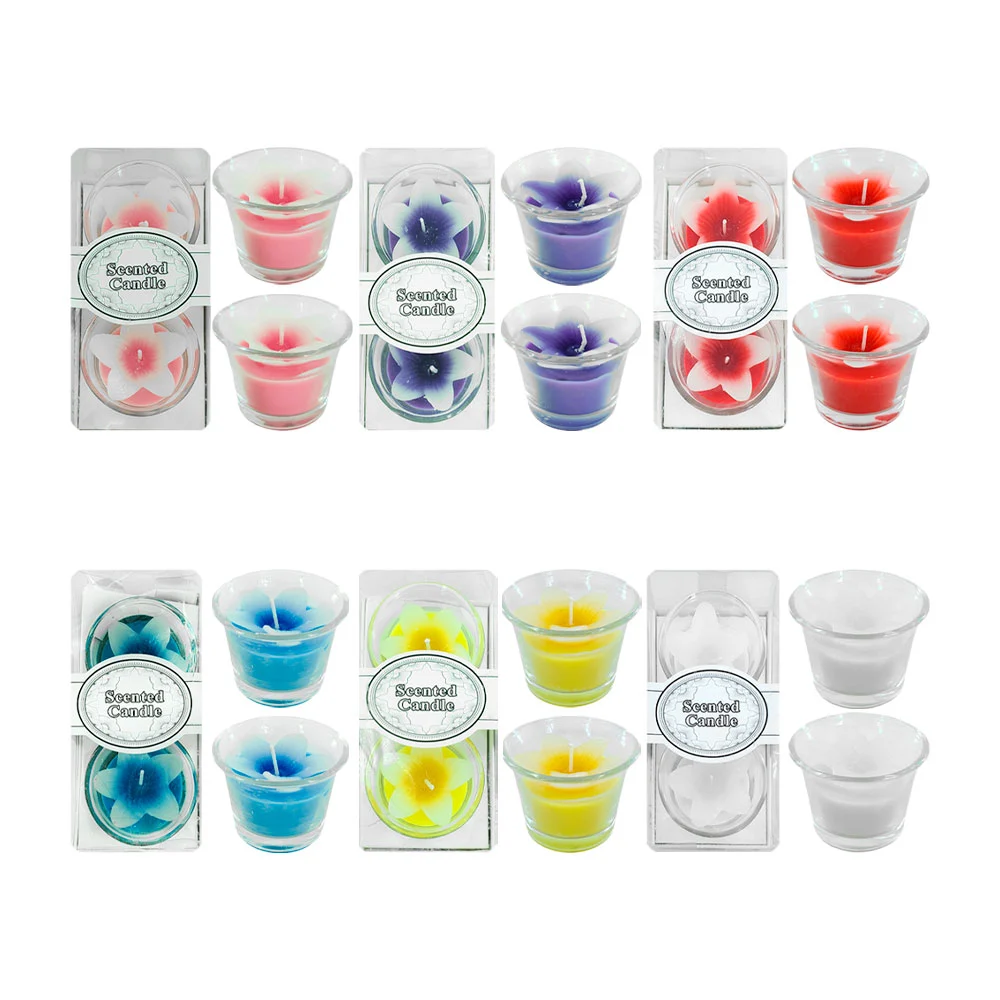 Paquete con 2 mini velas aromáticas en forma de flor, variedad de aro…
