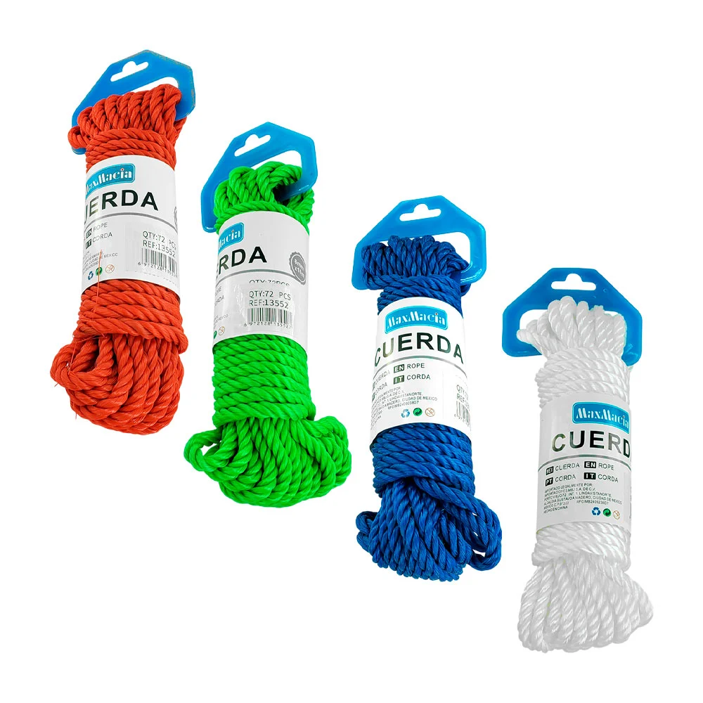 Cuerda tipo lazo maxmacia para colgar ropa, medida 0.8cm x 10m varied…