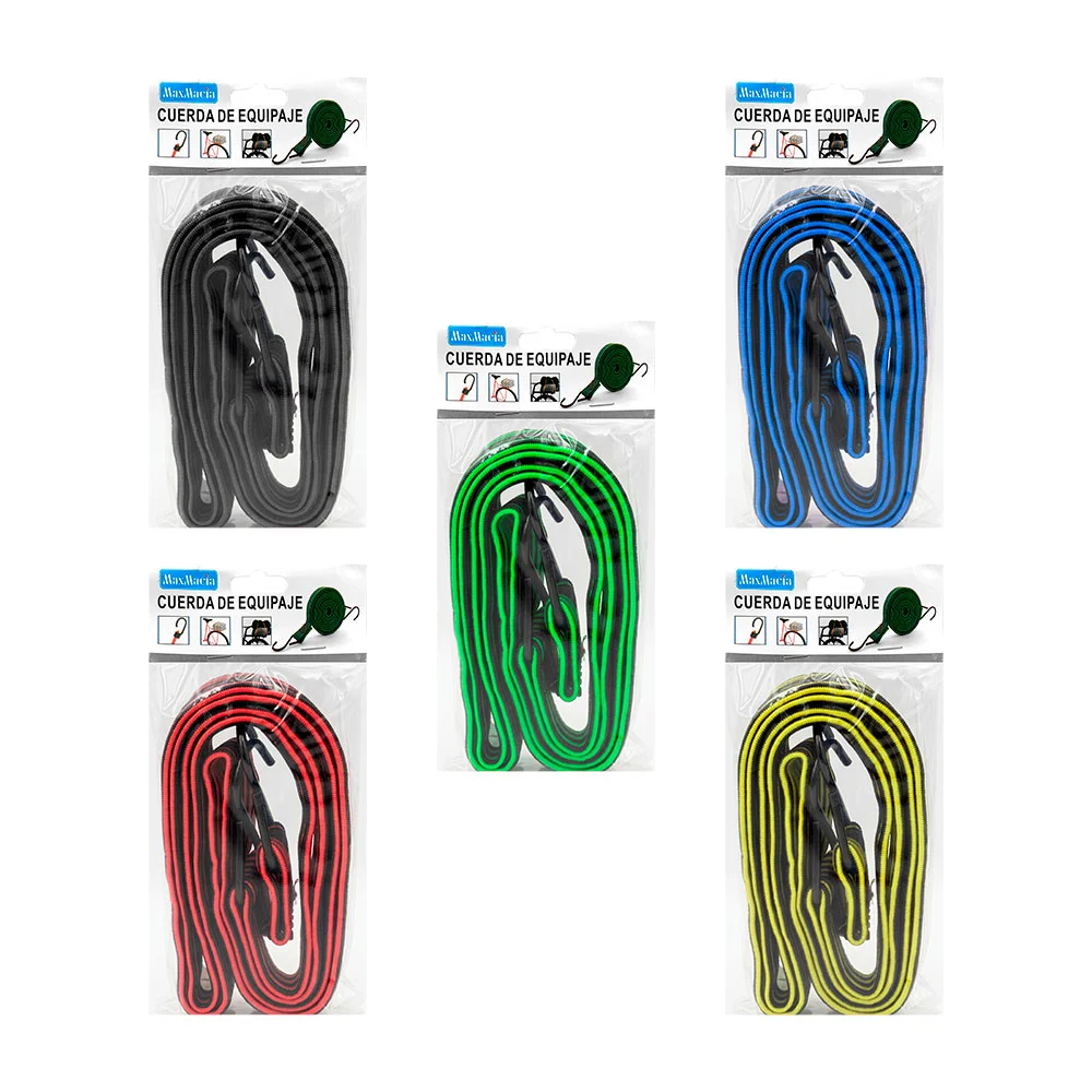 Cuerda de equipaje plana de 3cmx1.8m con gancho, variedad de colores …