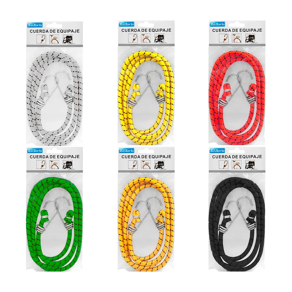 Cuerda de equipaje circular de 8mmx1.5m con gancho, variedad de color…
