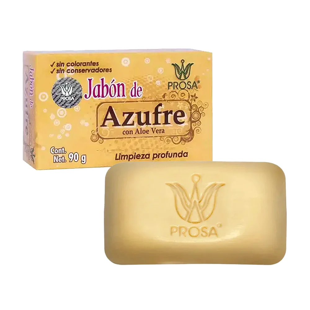 Jabón corporal de azufre con aloe vera para limpieza profunda, 90g / …
