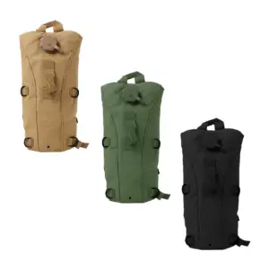 Mochila cantimplora tipo militar con asas de tela, variedad de colore…
