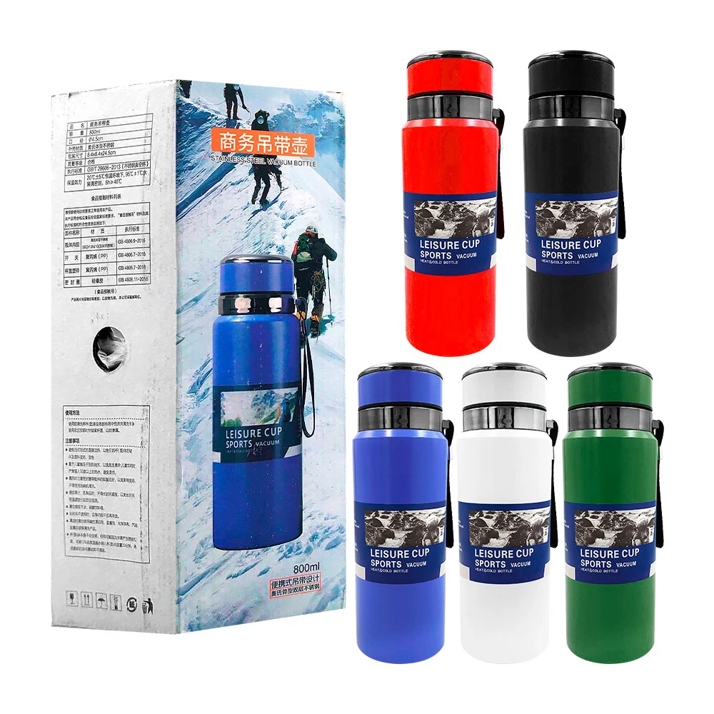 Botella termo de 800ml con detalles metálicos y agarradera, variedad …