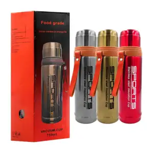 Botella termo sports de 750ml con seguro para líquidos y agarradera, …