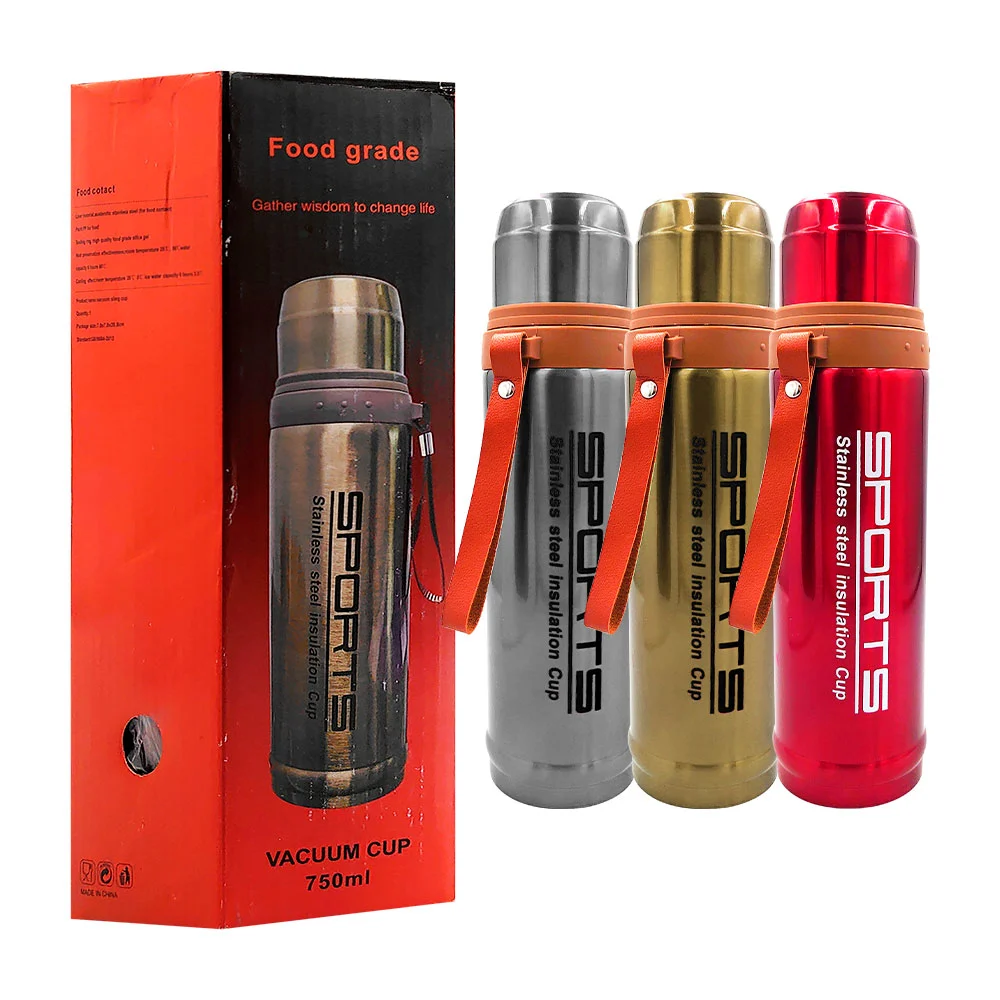 Botella termo sports de 750ml con seguro para líquidos y agarradera, …