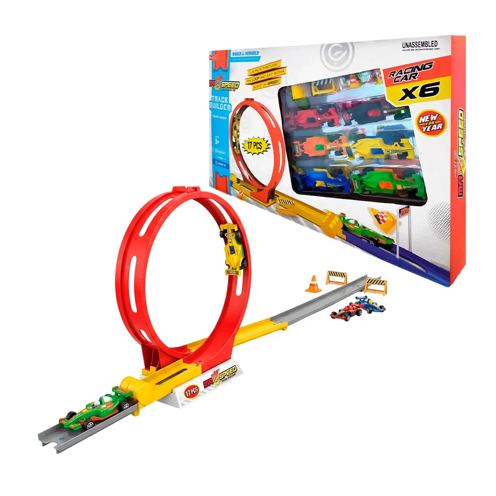 Autopista de juguete armable con 6 carritos de carreras + accesorios …