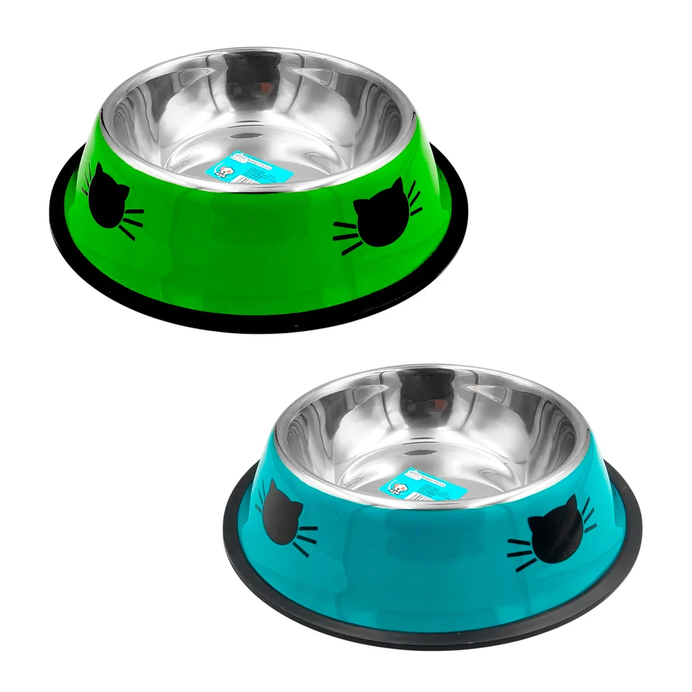 Plato tazón metálico antideslizante, estampado variado, 22cm, color v…