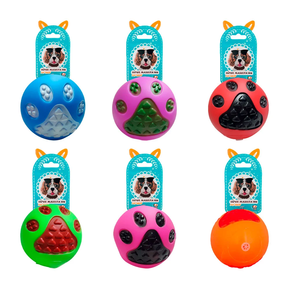 Pelota chillona con relieve de garrita, 7.3cm, color surtido / 73917