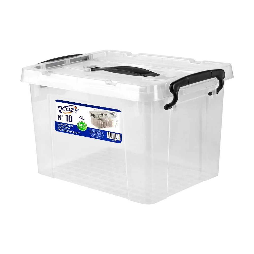 Caja de plástico transparente para almacenamiento, capacidad de 4l / …