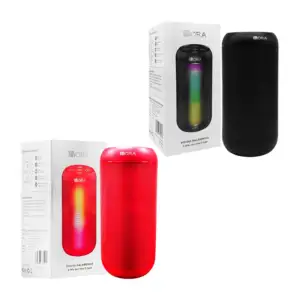 Bocina cilíndrica bluetooth portátil 1hora con luz rgb, ranura para u…