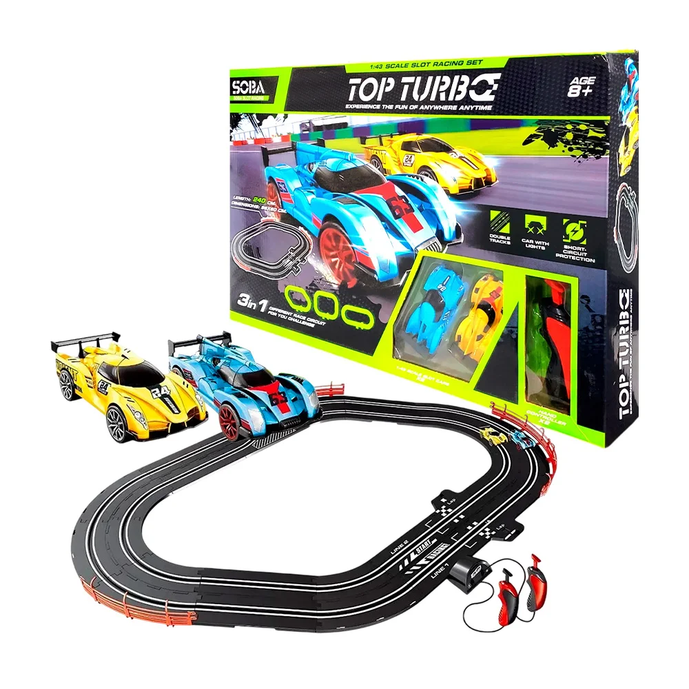 Juguete pista de carreras 3 en 1, armable, con coches, accesorios y l…