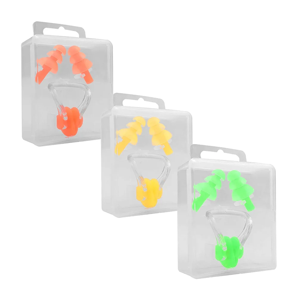 Estuche con tapones para oídos de silicona y clip nasal, variedad de …