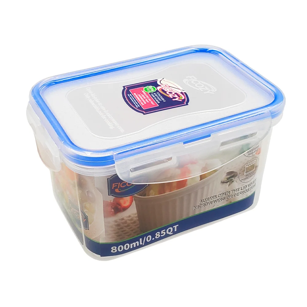 Tupper rectangular de plástico transparente con capacidad de 800ml, r…