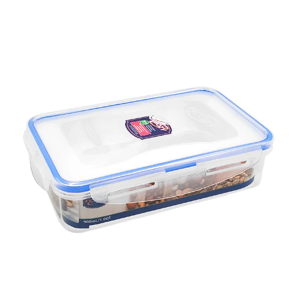 Tupper rectangular de plástico transparente con capacidad de 900ml, r…