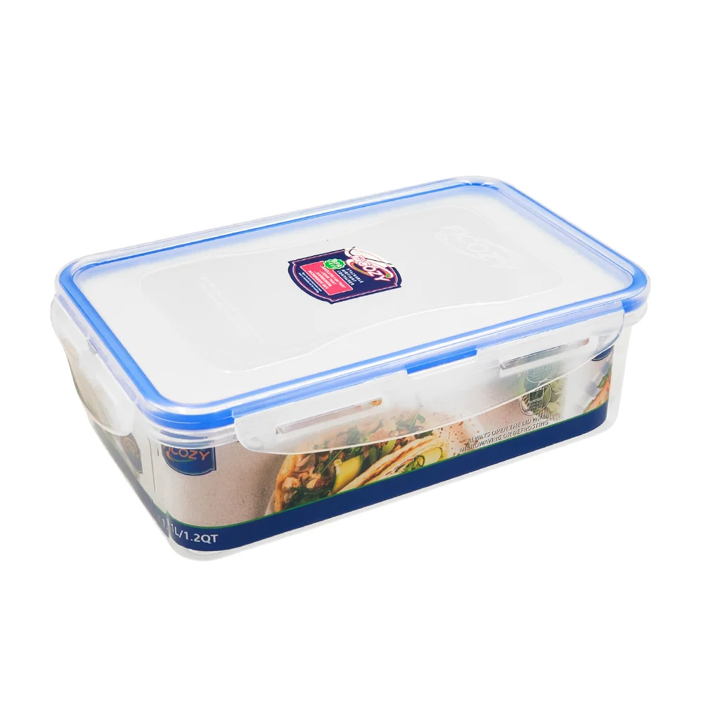 Tupper rectangular de plástico transparente con capacidad de 1.1, res…