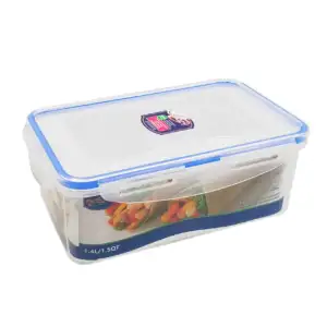 Tupper rectangular de plástico transparente con capacidad de 1.4l, re…