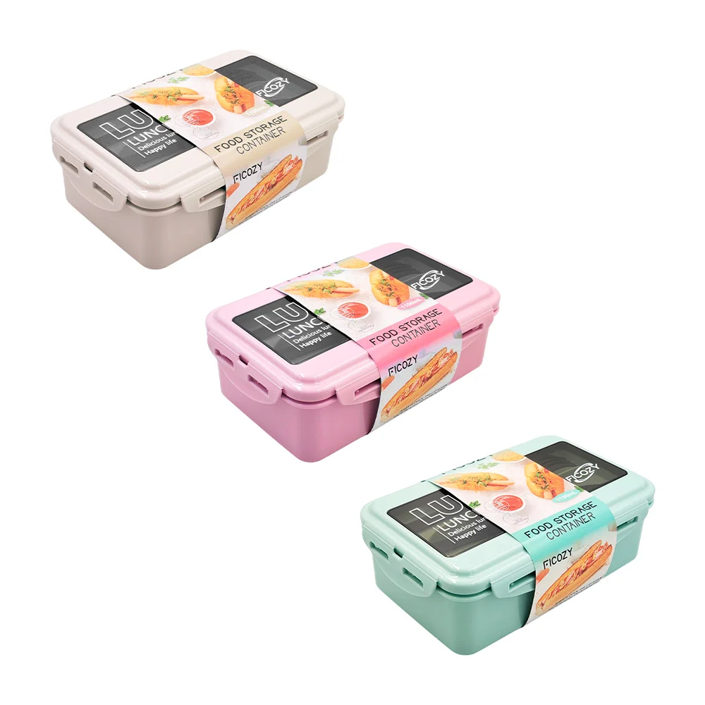 Tupper de plástico lunch box con capacidad de 1100ml + cubiertos, var…