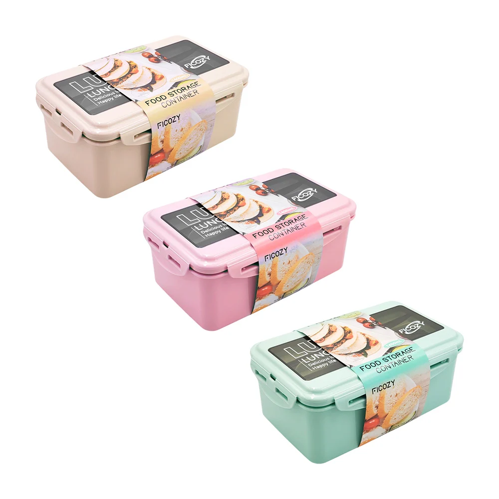Tupper de plástico lunch box con capacidad de 1400ml + cubiertos, var…