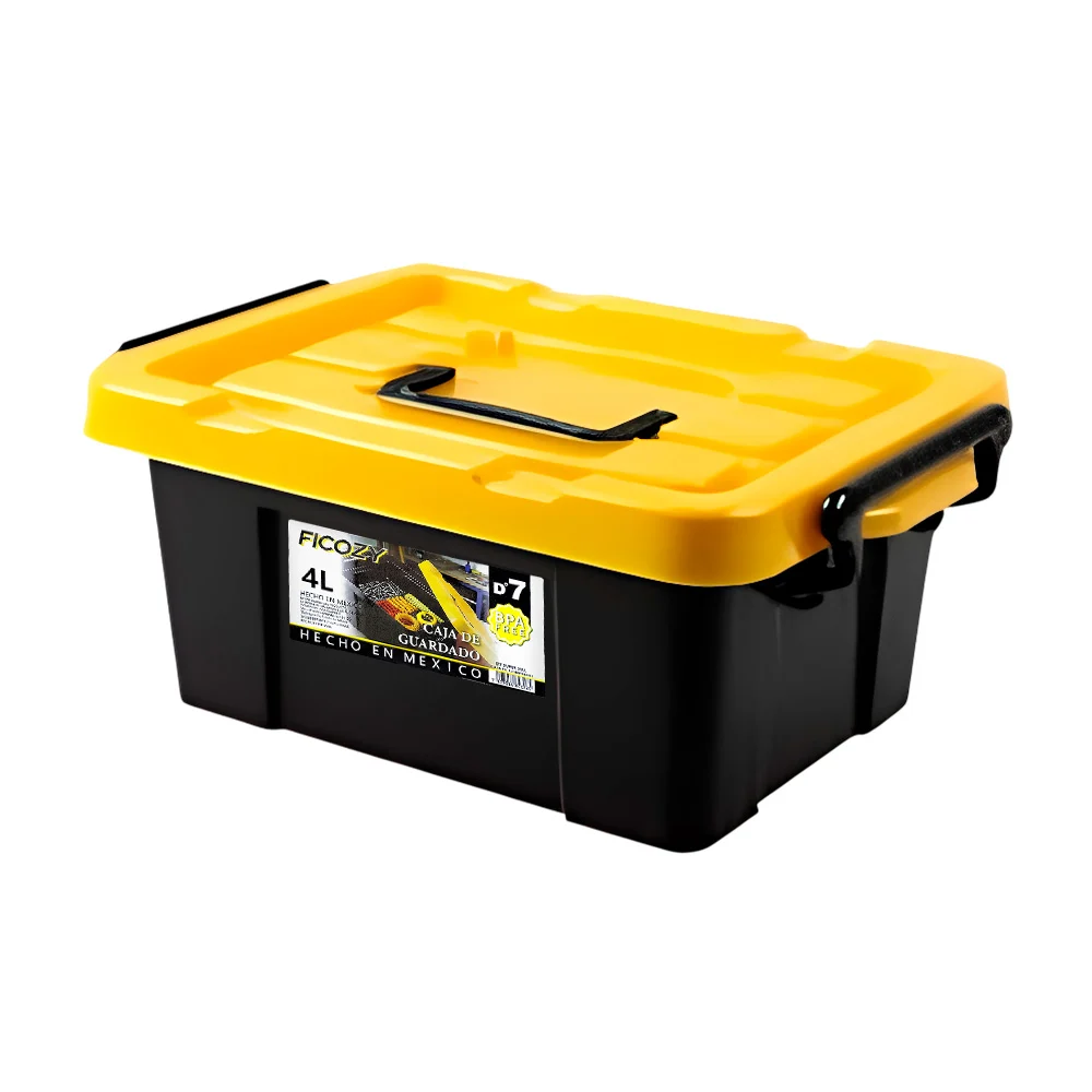 Caja de plástico para almacenamiento, capacidad de 4l, color negro / …