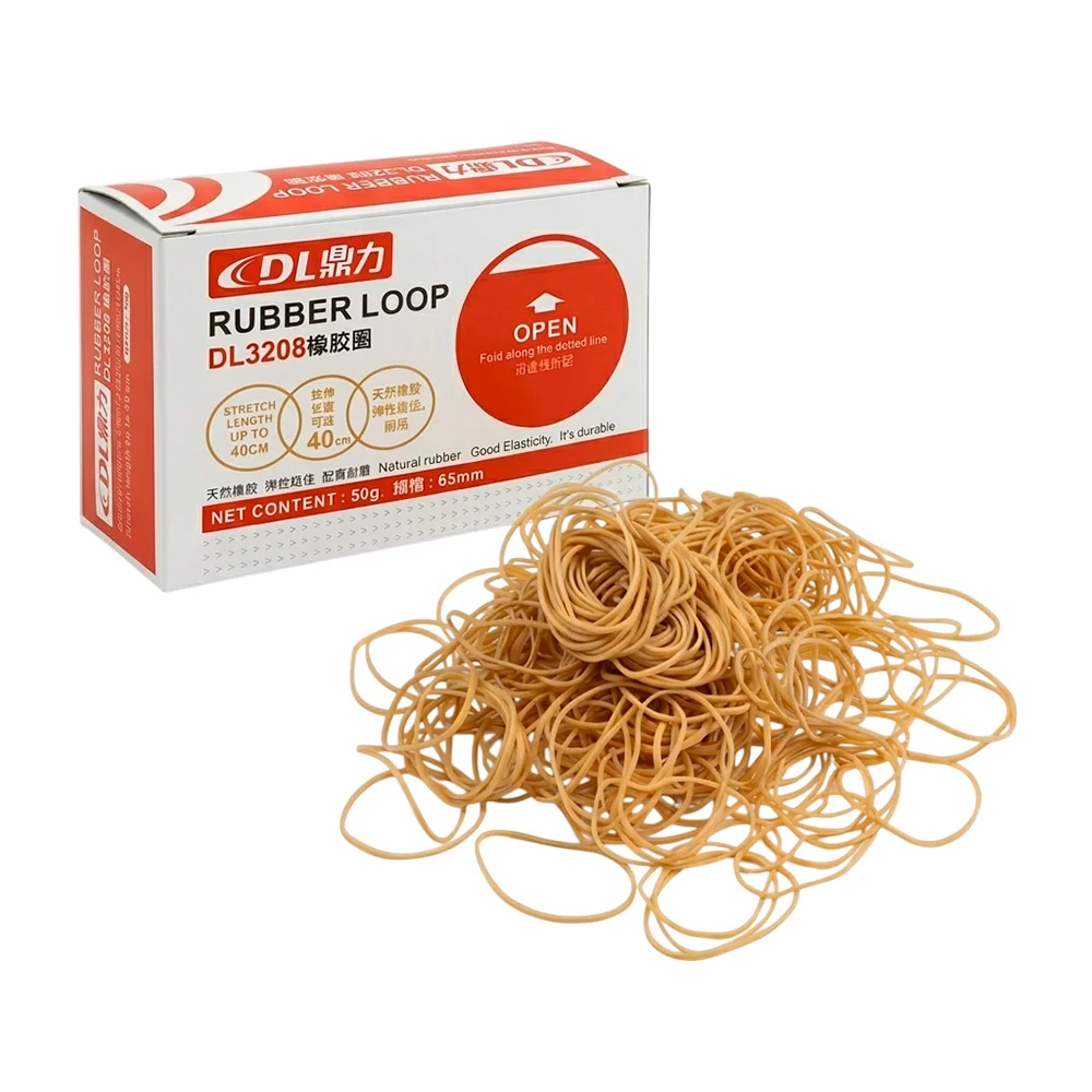 Caja pequeña con 50 gr - 200 ligas de goma amarilla expandibles a 40 …