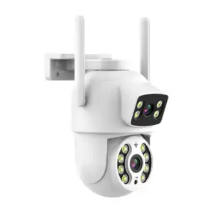 Cámara de seguridad inteligente, wifi, de doble lente con sensor de m…