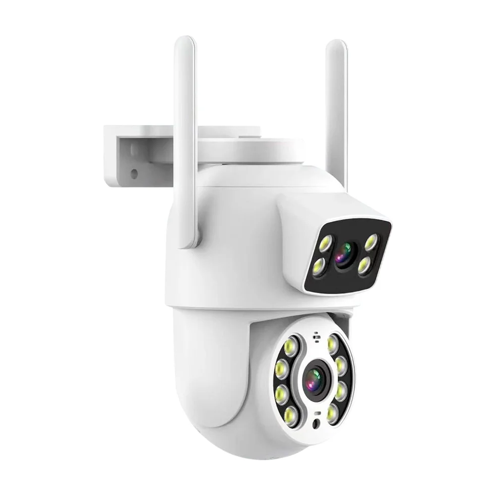 Cámara de seguridad inteligente, wifi, de doble lente con sensor de m…