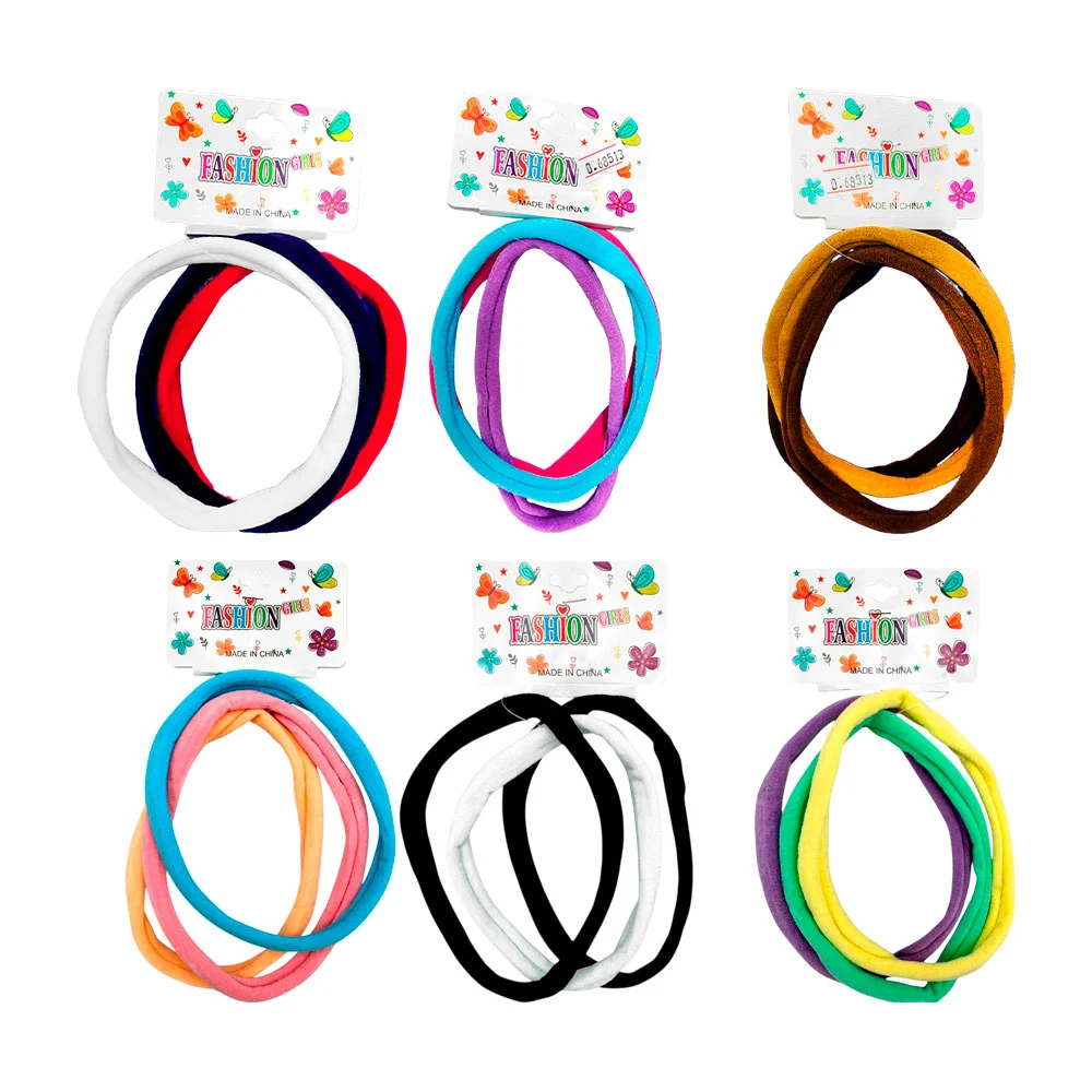 Blíster de 3 donas grandes para el cabello, lisas y elásticas, varied…