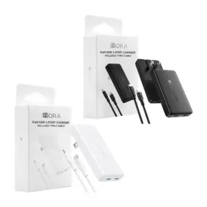Combo cargador 1 hora gan de 65w con 2 puertos usb-c y cable usb-c a …