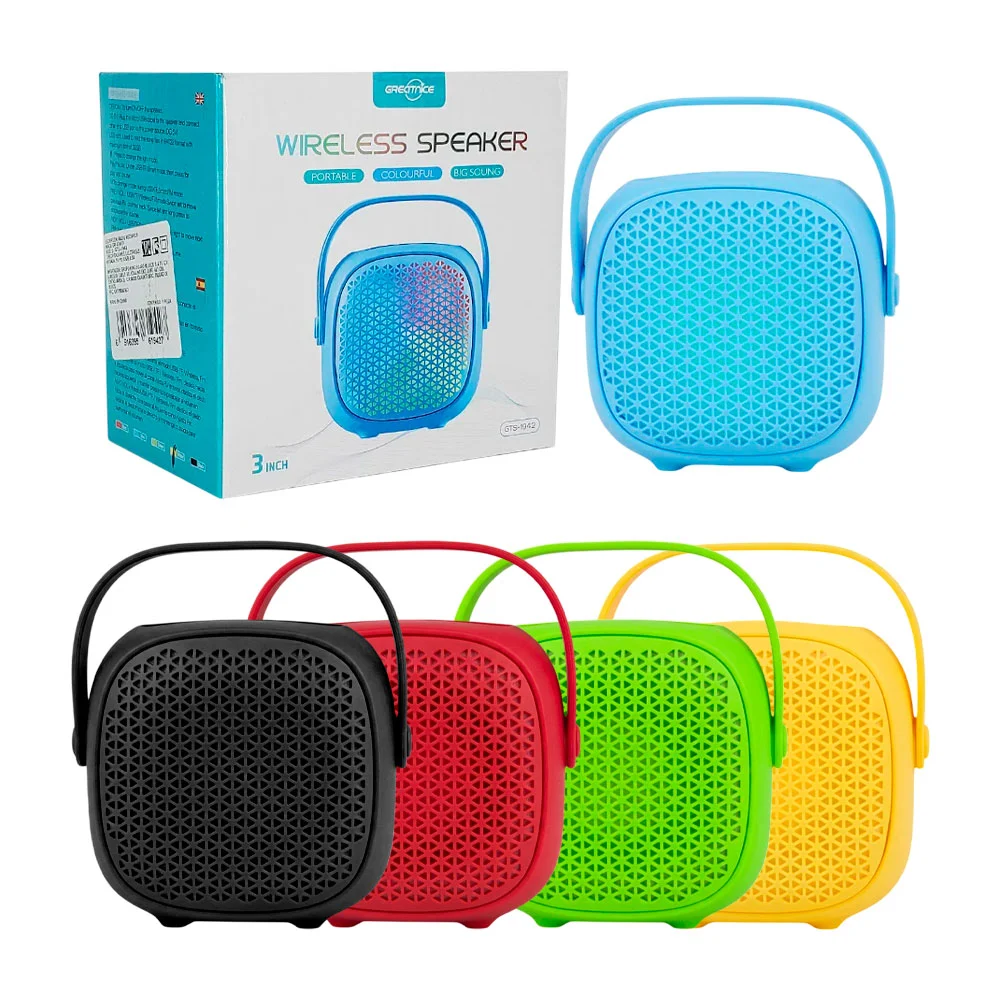 Bocina pequeña de 3 pulgadas inalámbrica portátil con luz rgb + entra…