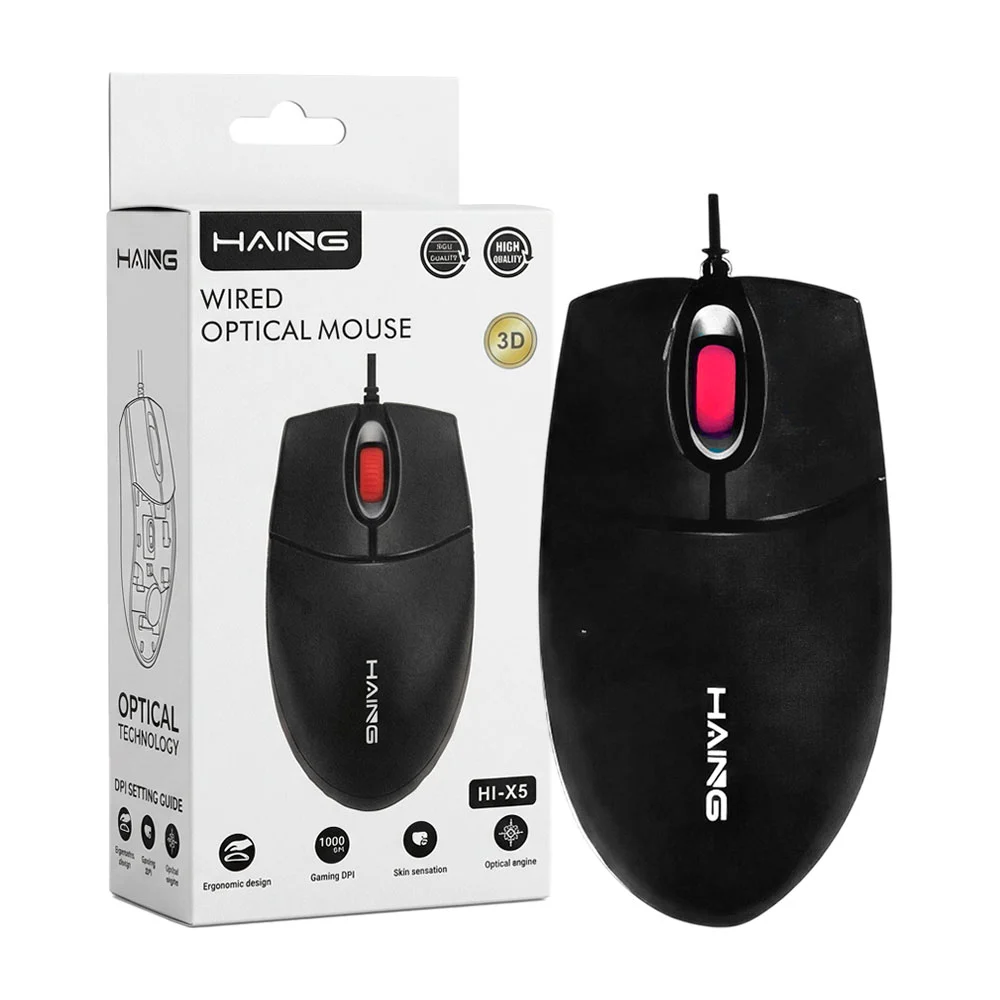 Mouse alámbrico óptico usb con diseño ergonómico / wired optical mous…