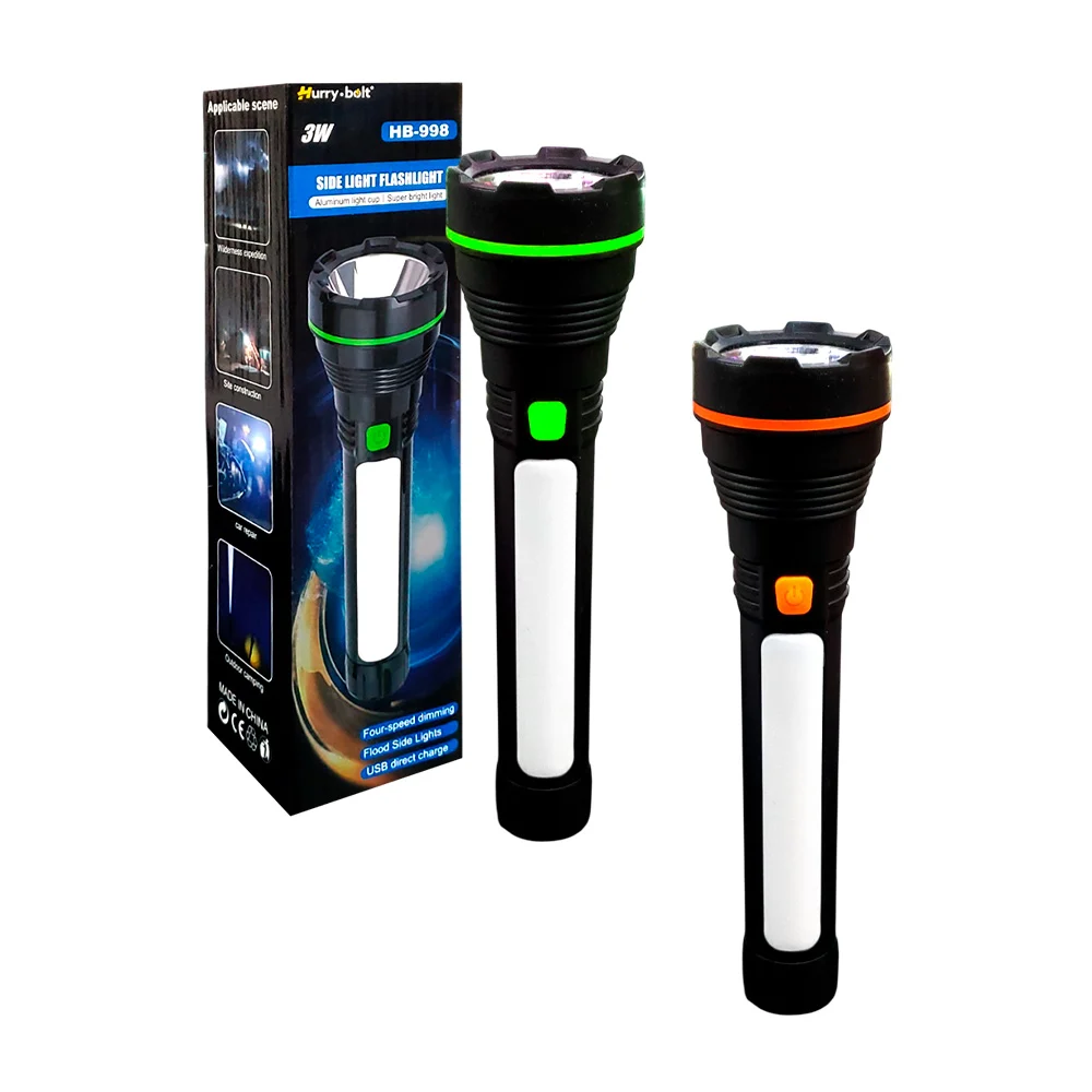 Lámpara - linterna de mano con 4 modos de iluminación y carga usb / h…