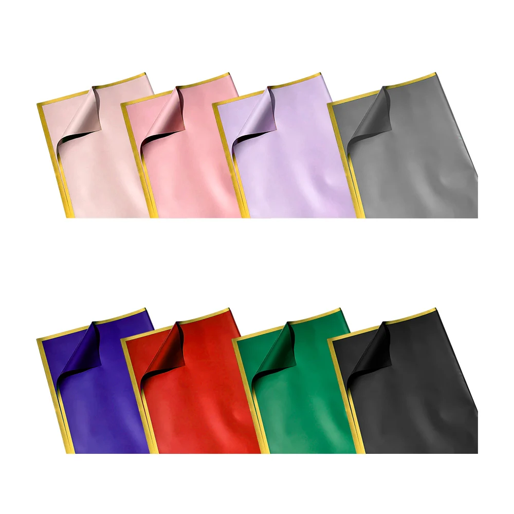 Paquete con 20 pliegos de papel coreano, liso con borde de color, var…