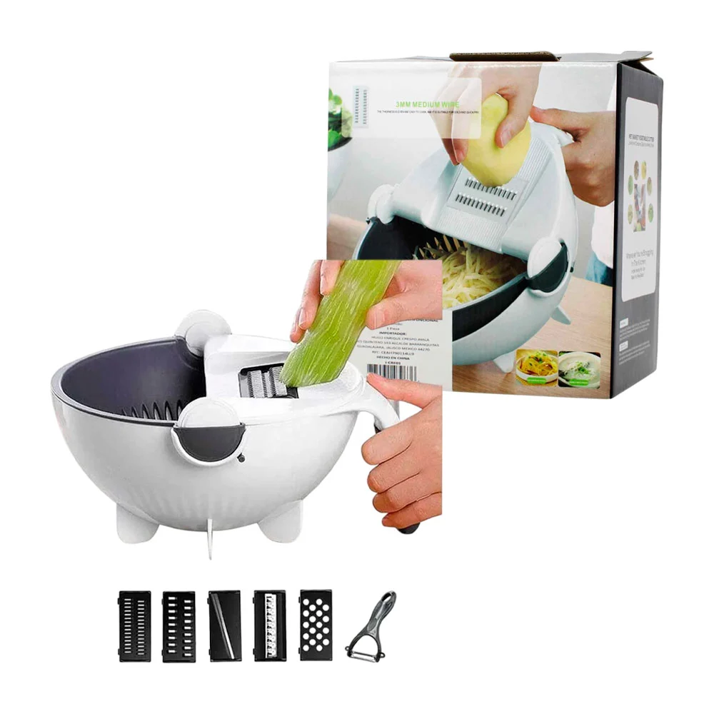Escurridor, cortador, rebanador y rallador multifuncional de verduras…