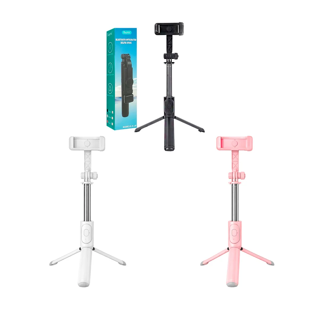 1pza Soporte / selfie stick plegable inalámbrico con mini foco led y …