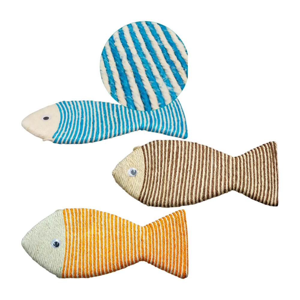Rascador para gato de sisal y cartón con forma de pez  jr1313