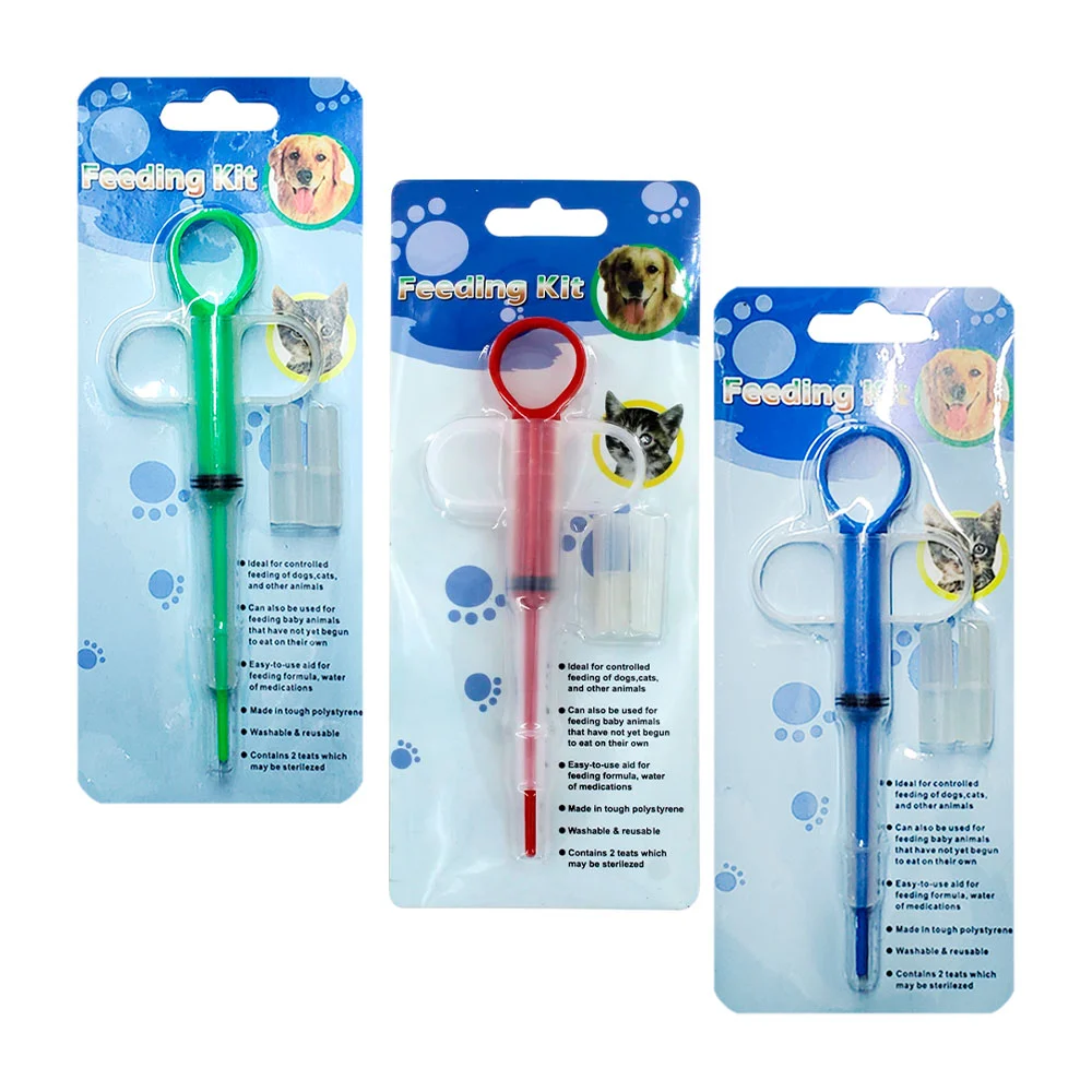 Alimentador tipo jeringa de plástico para mascotas, variedad de color…