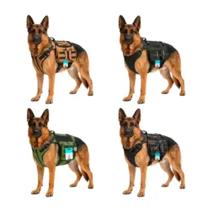 Pechera táctica para mascotas, acolchada con múltiples compartimentos…