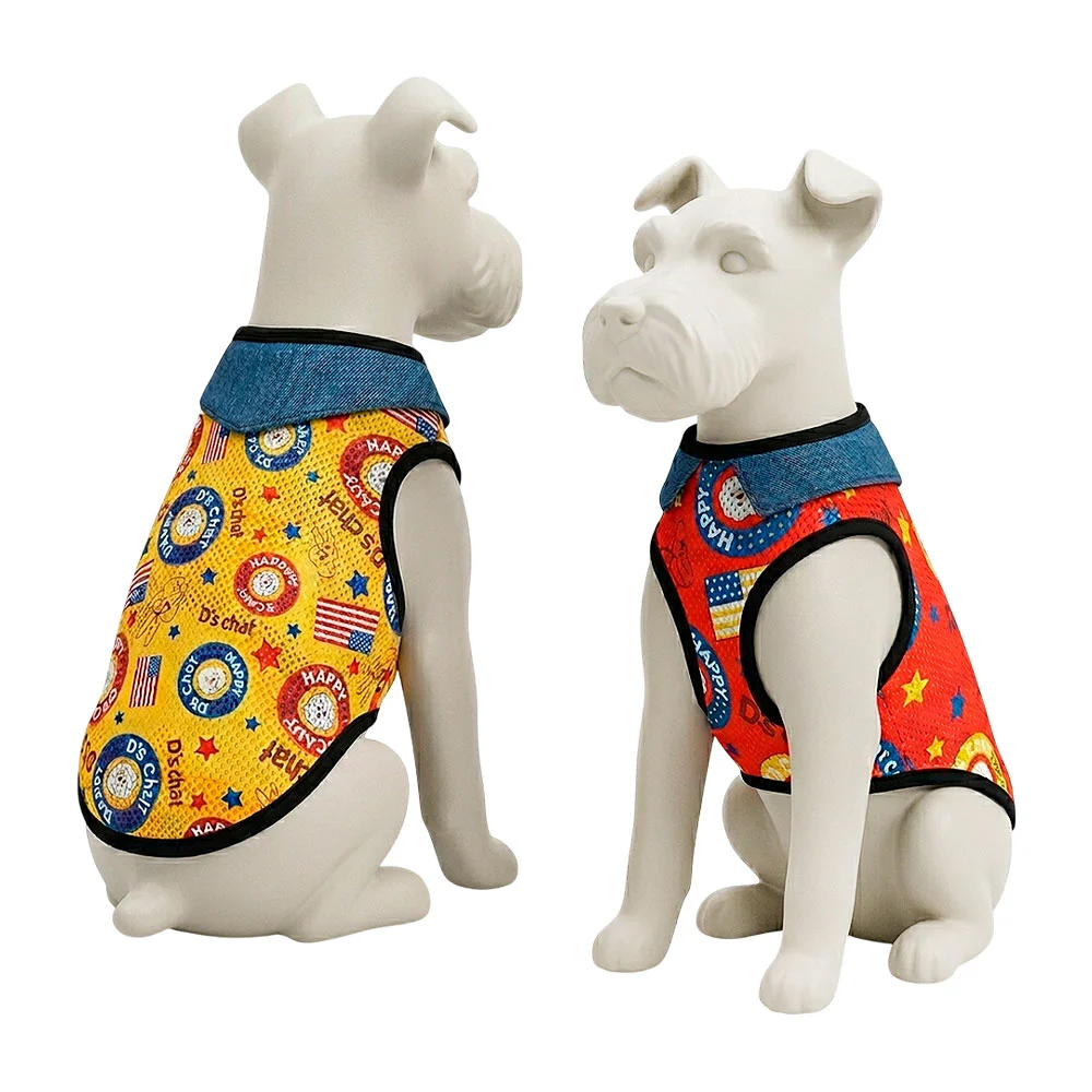 1pz Ropa pequeña para mascota con agujeros transpirables y estampado …