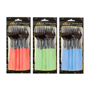 Set de 6 tenedores, base varios colores / cuc303