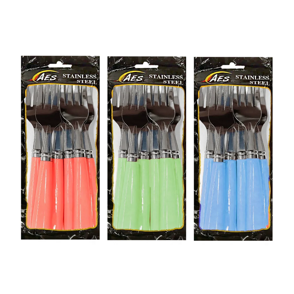 Set de 6 tenedores, base varios colores / cuc303